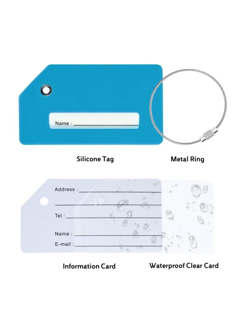 6Pcs Silicone Luggage Tag with Name ID Card Perfect to Quickly Spot Luggage Suitcase for travel accessories and Travel Bags Key tag - Image 4